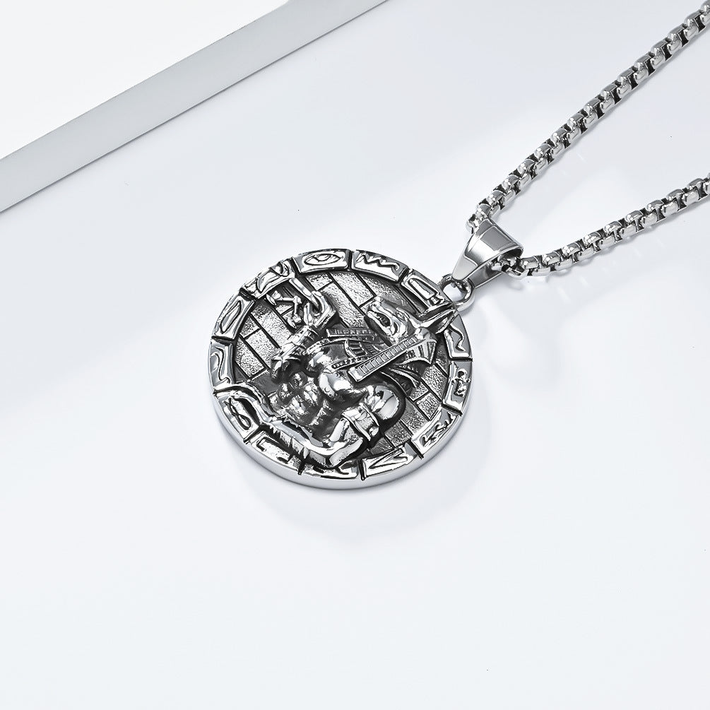Anubis Necklace Titanium Steel Pendant For Egyptian Mythology Fans Planderful Everyday Genie Body Protection