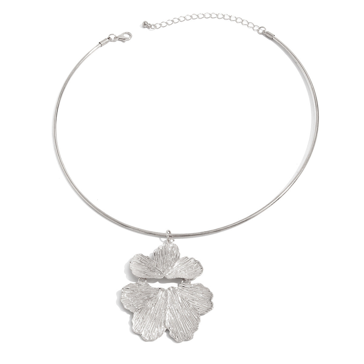 Sculptural Hammered Flower Choker