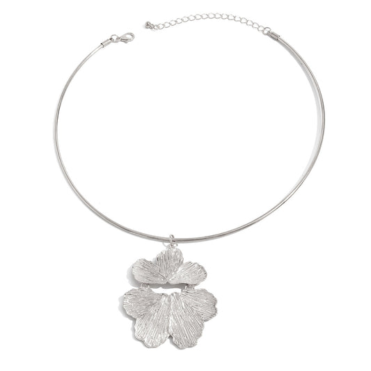 Sculptural Hammered Flower Choker