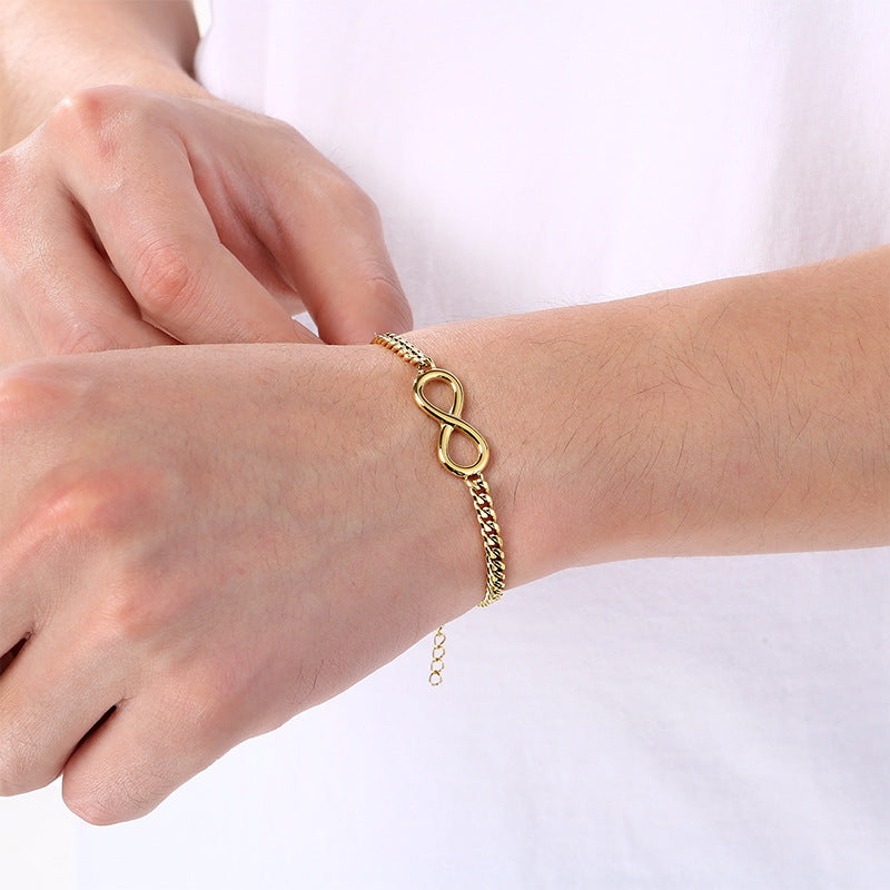 Minimalist Infinity Symbol Bracelet Unisex Commuter Design Sense 8 Characters Adjustable