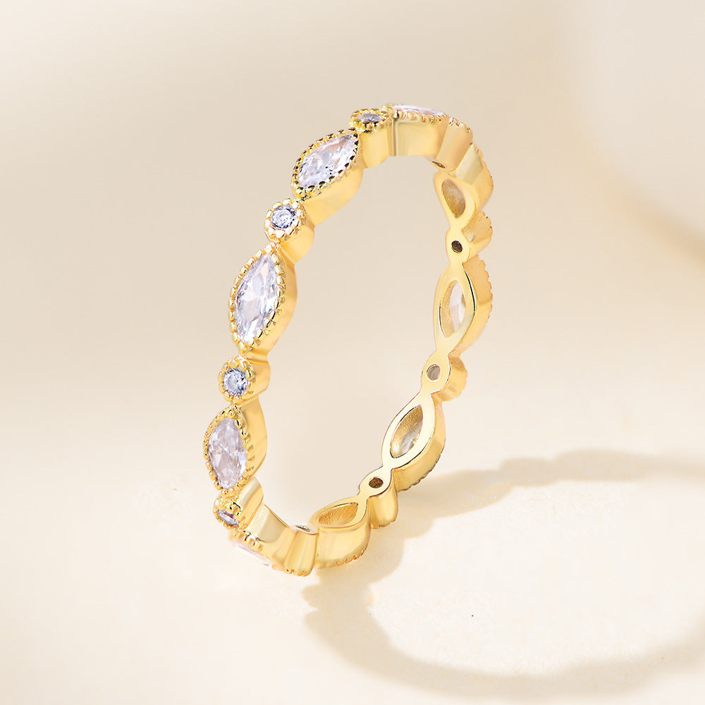 S925 Sterling Silver Zircon Ring, Stacked Ring Jewelry,