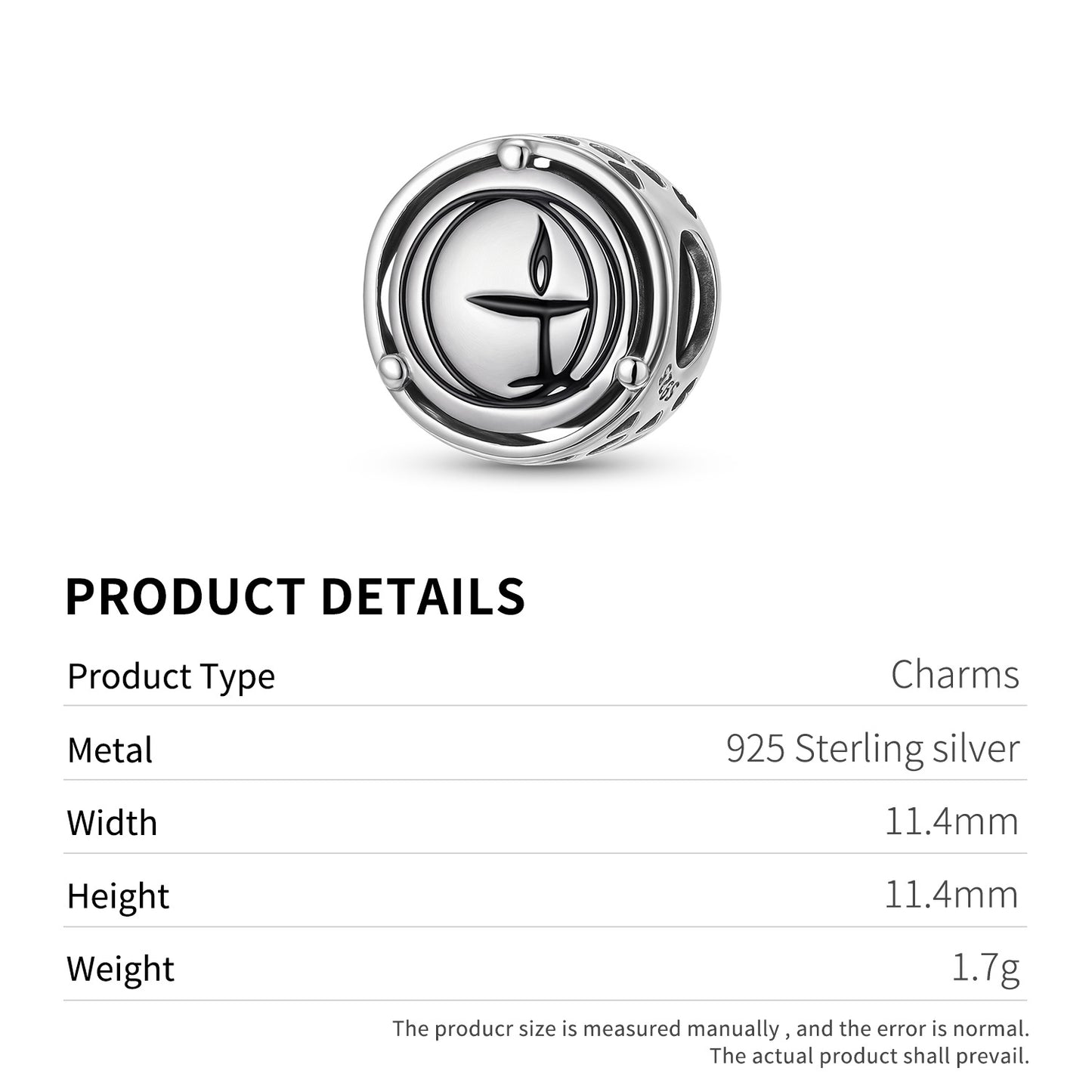 Planderful Jewelry Sterling Silver Beading Pendant The Flaming Chalice For DIY Jewelry Making