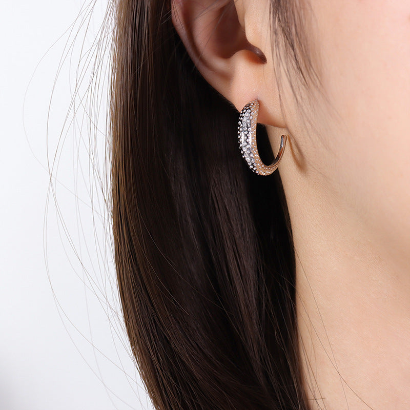 Elegant Titanium Steel Earrings with Irregular Patterns