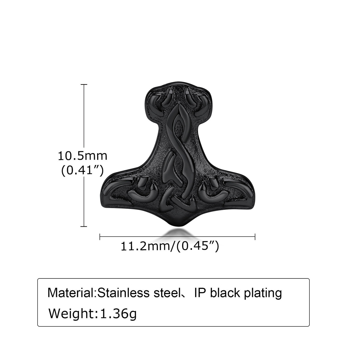 Viking Single Earring — Black