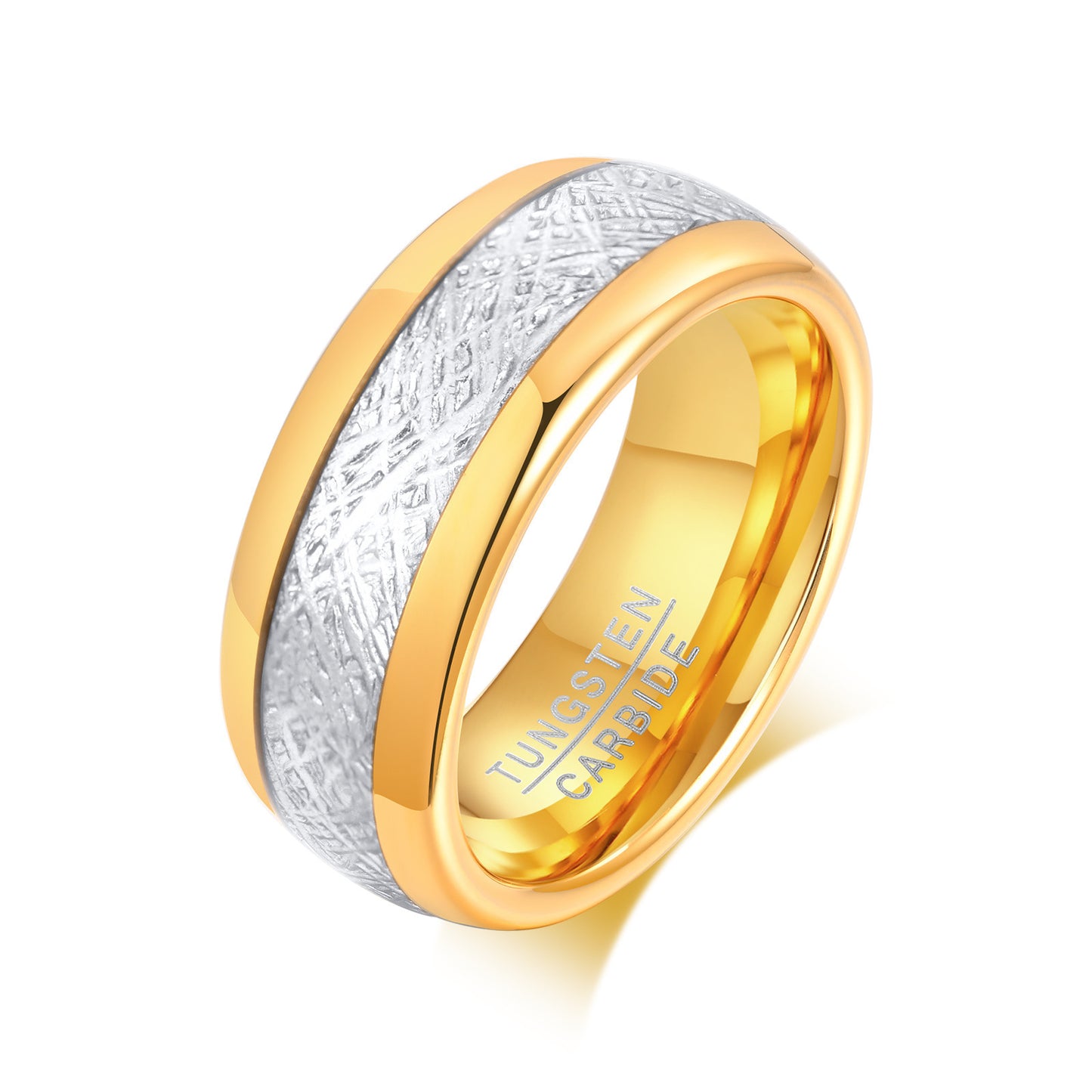 Factory Wholesale Tungsten Steel Gold Men's 8mm Ring