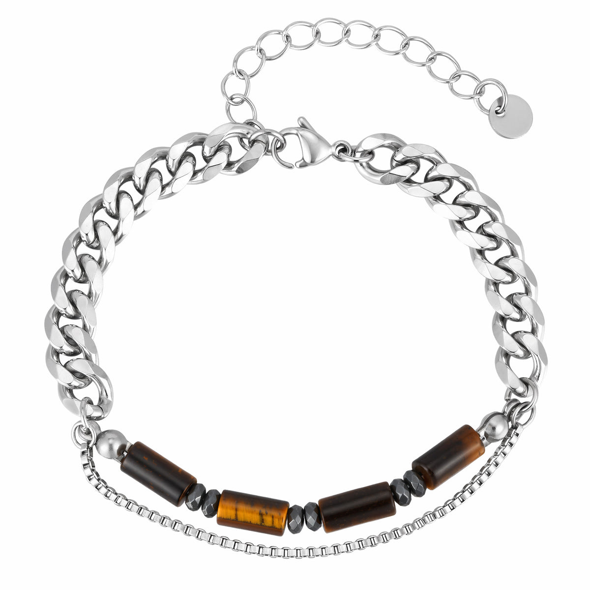 Tiger's Eye Stainless Steel Bracelet