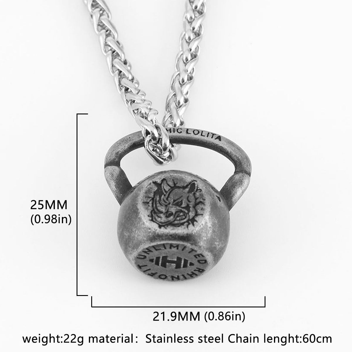 1. Planderful Everyday Genie Men’s Dumbbell Pendant Necklace in Stainless Steel Retro Hip Hop Fitness Style Gift for Him