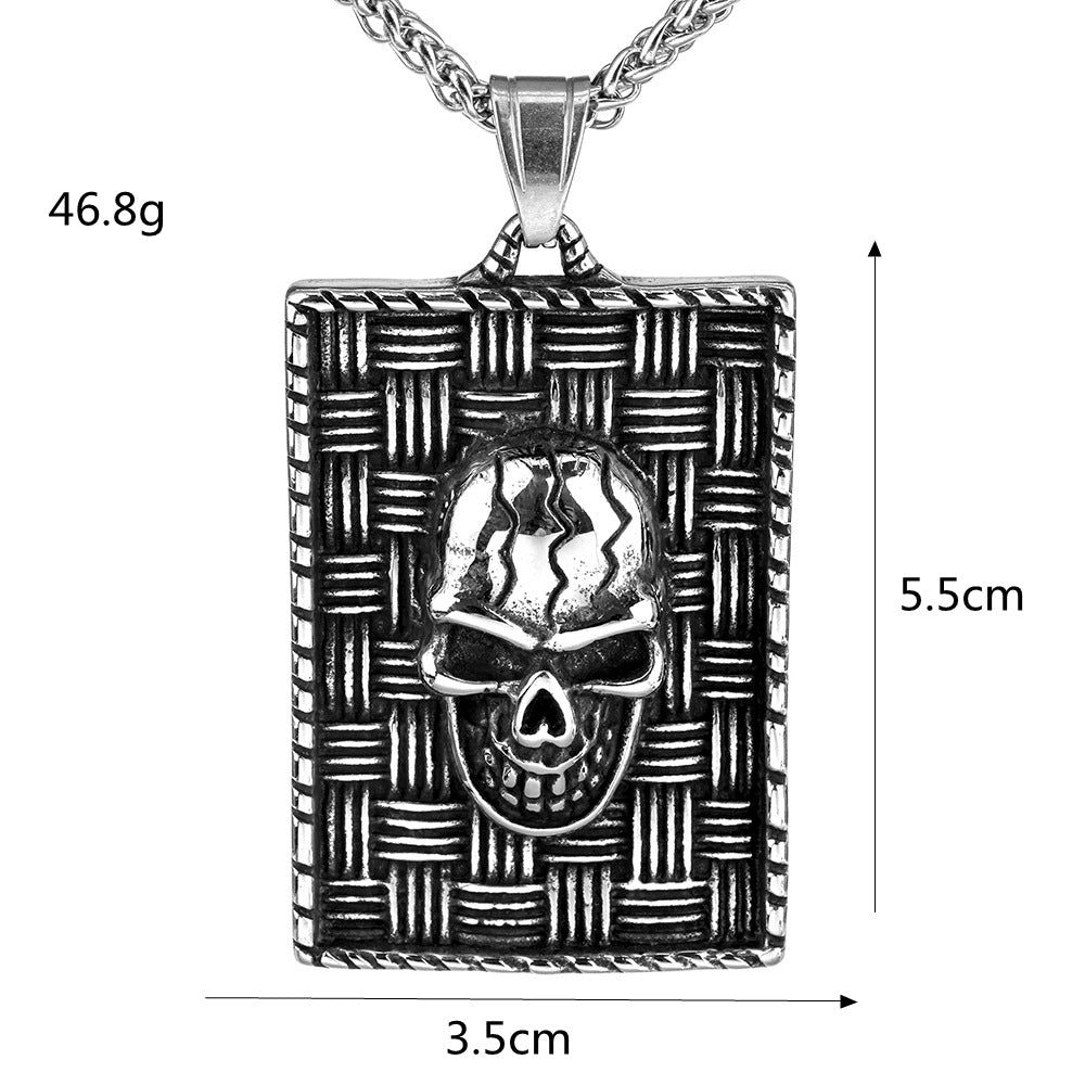 Vintage Skull Stainless Steel Pendant Necklace