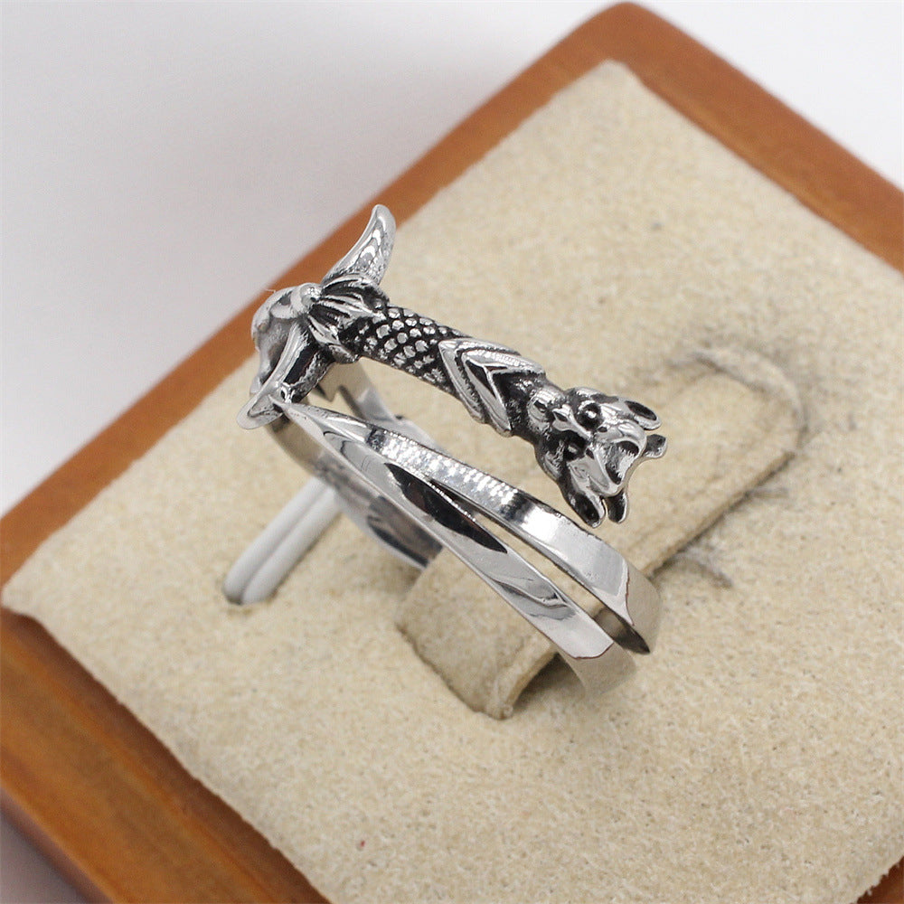 Planderful Titanium Steel Ring Unisex Sword Theme For Gamers Premium Retro Combat Accessory