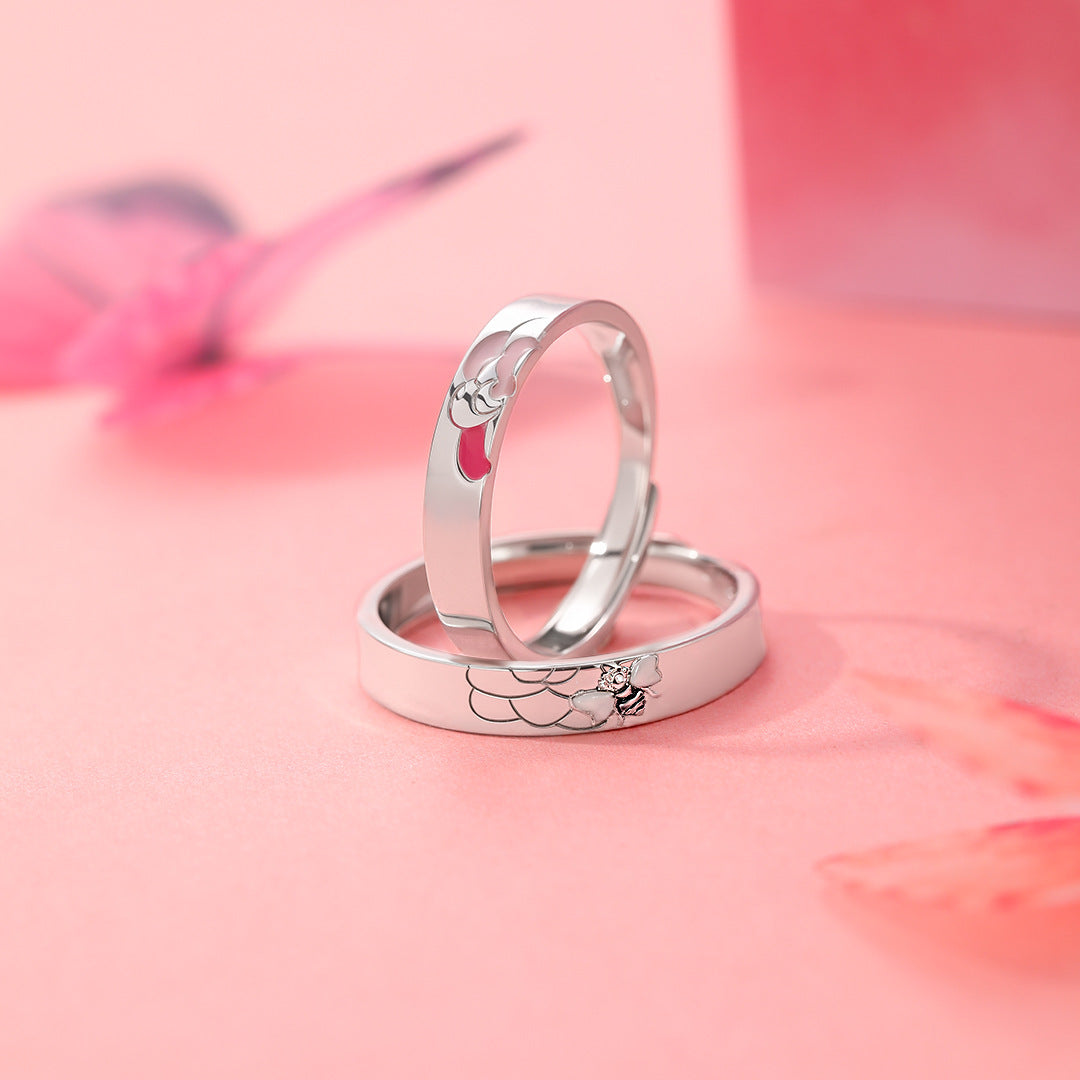 Female Pair S925 Sterling Silver Women's Ring