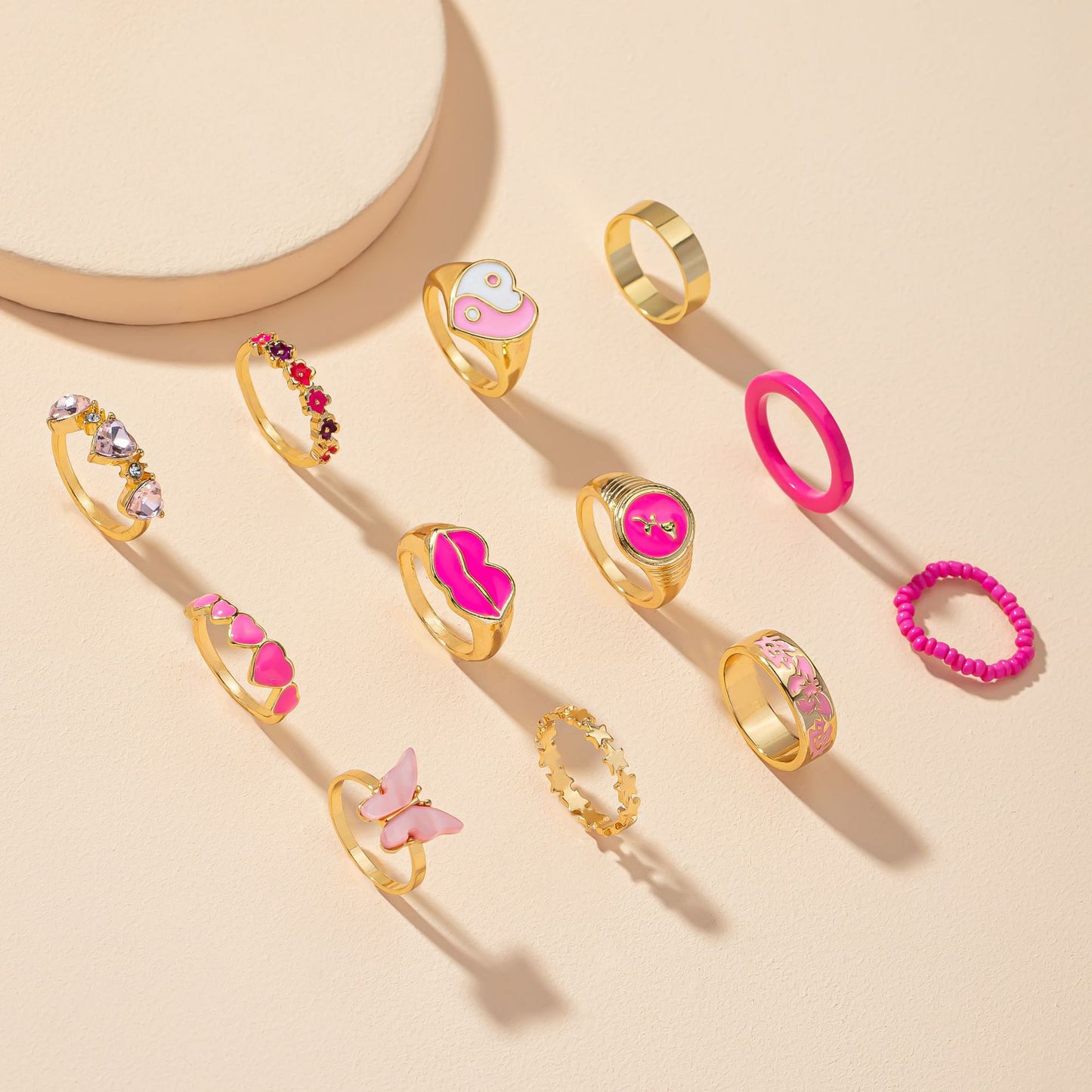 Butterfly Love Collection: Exquisite European and American Style Ring Set with Cross-Border Appeal