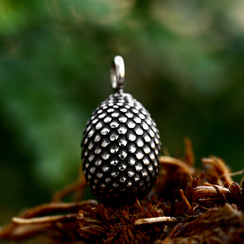 Custom Pine Cone Pendant in Titanium Steel for Men by Planderful