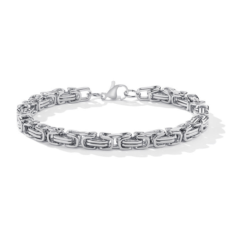 Square Byzantine Gold Foreign Stainless Steel Bracelet for Men