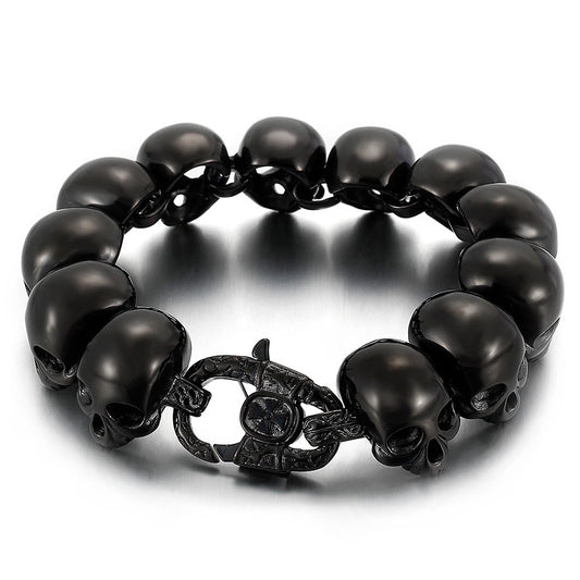 Planderful Titanium Steel Skull Bracelet For Men Trendy
