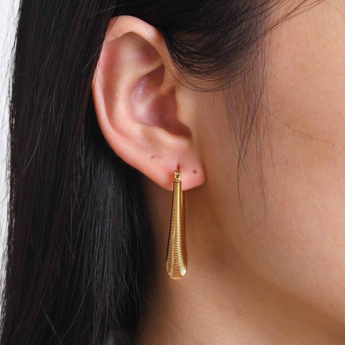 Stainless Steel Women's Personalized Fashion U-Shaped Earrings Gold