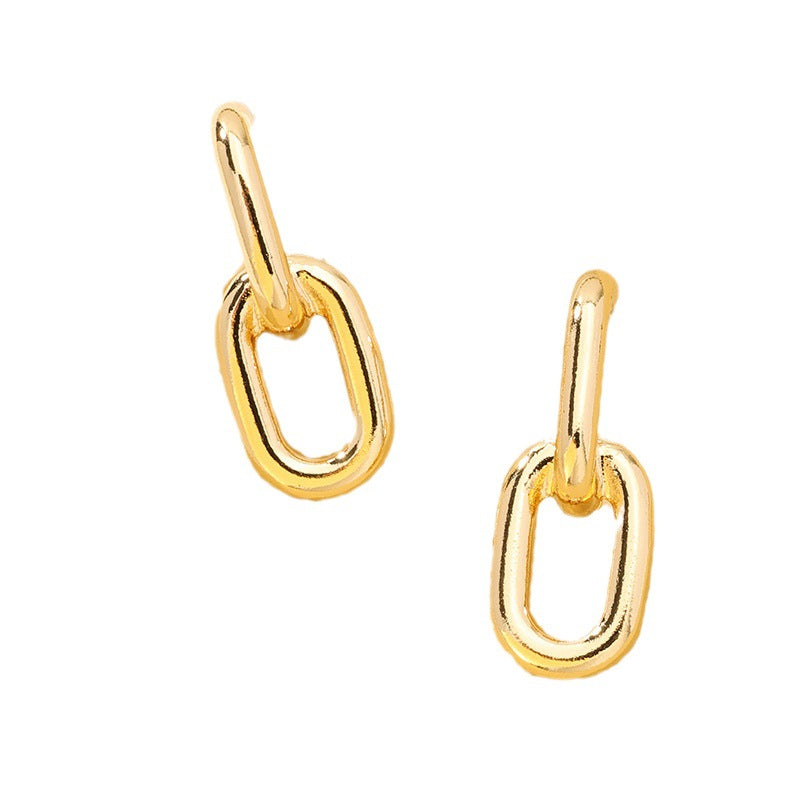 Chic Metal Chain Buckle Earrings - Vienna Verve Collection