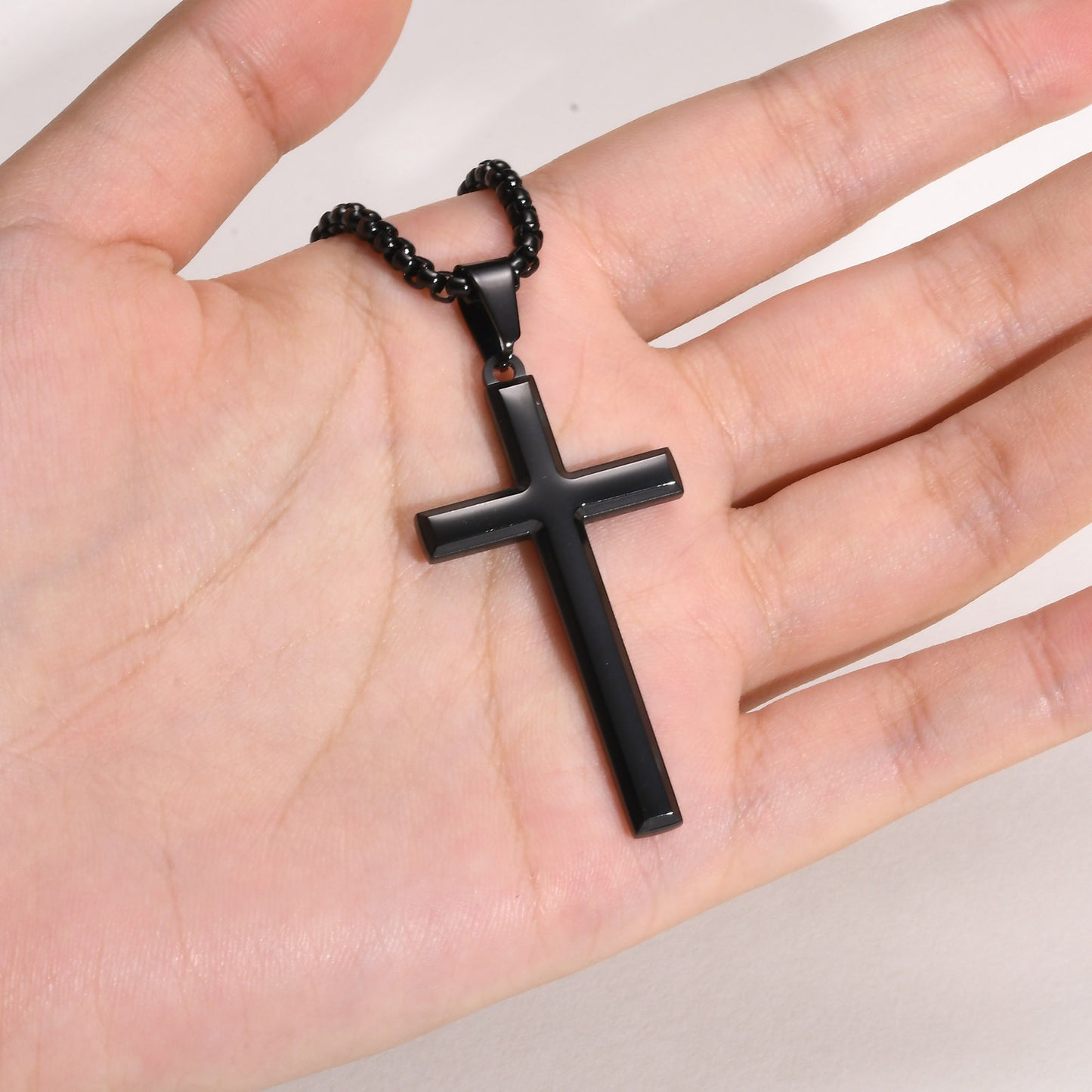 Cross Pendant Necklace Unisex Steel Jewelry Versatile Hip Hop Style Planderful Everyday Genie Collection For Him And Her