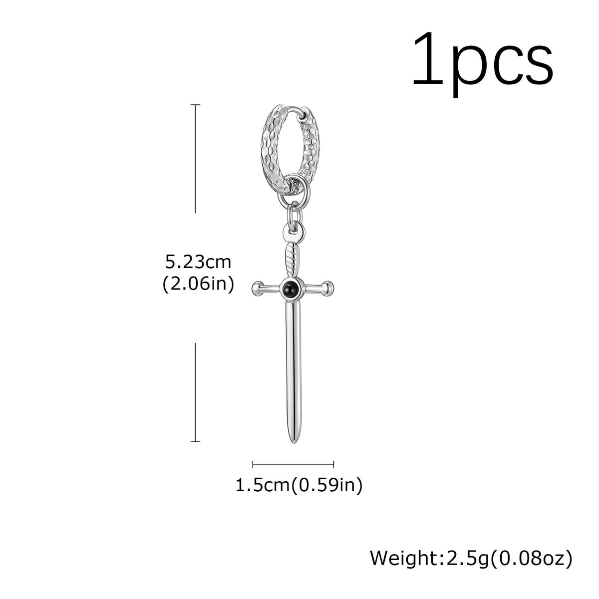 Stainless Steel Cross Vintage Black Earrings
