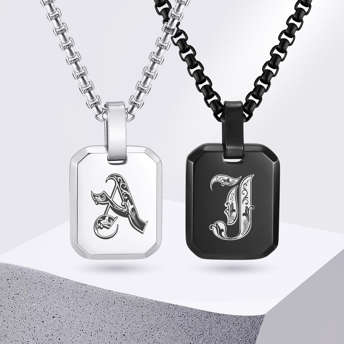 Stainless Steel Initial Letter & Blank Pendants