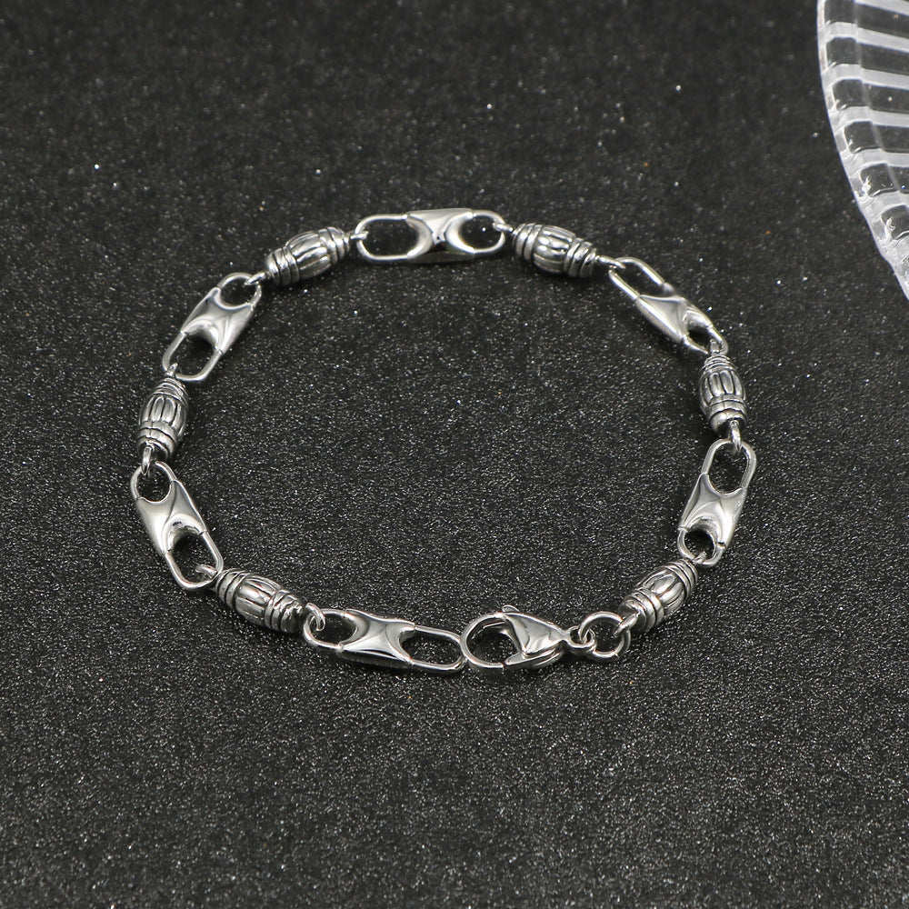 Titanium Steel Couple Bracelet - Minimalist Double Buckle Design Inspired by Japan & Korea