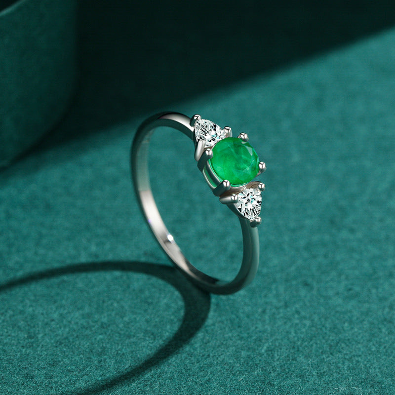Luxury Sterling Silver Green Zircon Ring