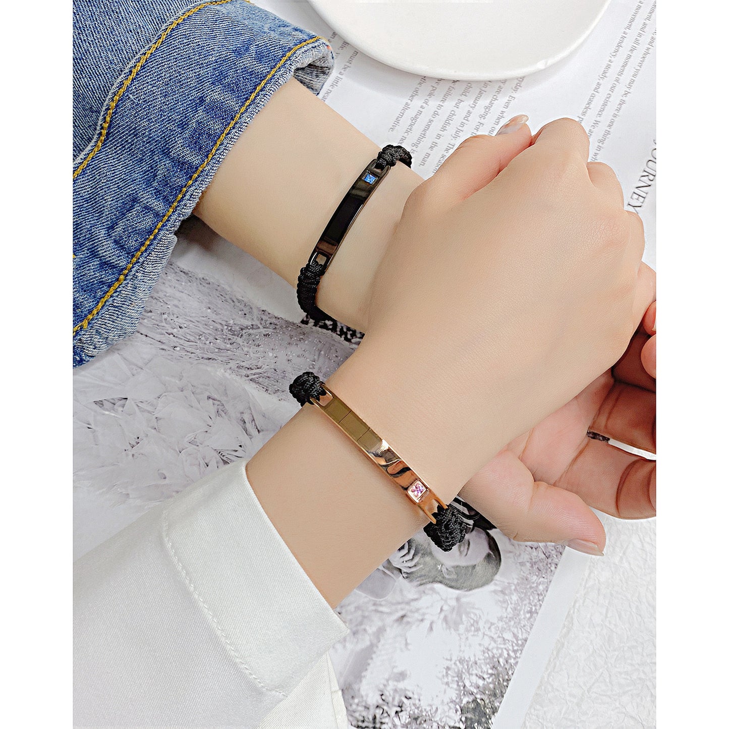 Planderful Everyday Genie Titanium Steel Couple Bracelet for Women Stylish Daily Jewelry