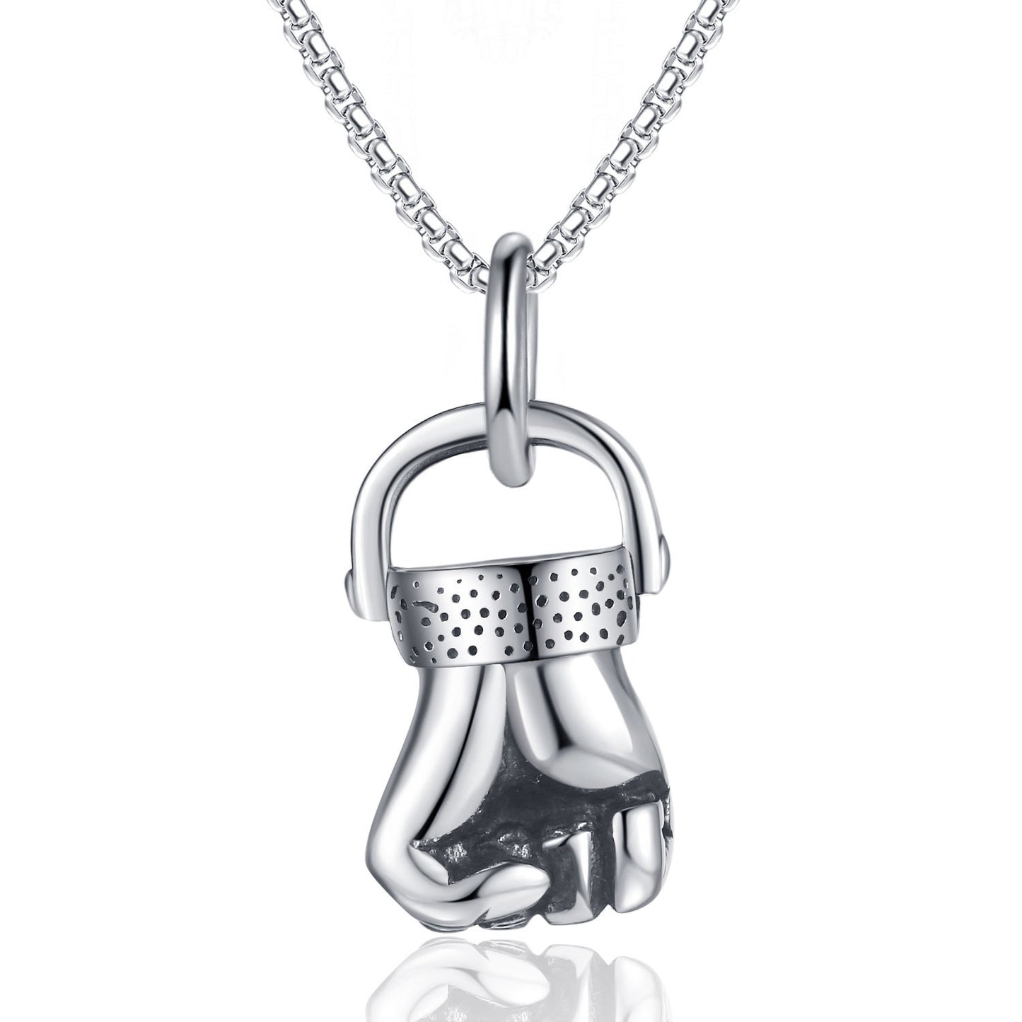 Steel Necklace – Statement Punk Pendant