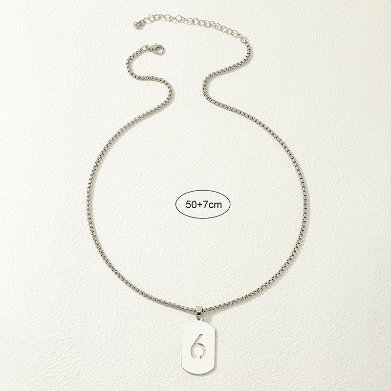 Hollow Digital Hang Tag Necklace - Vienna Verve Collection