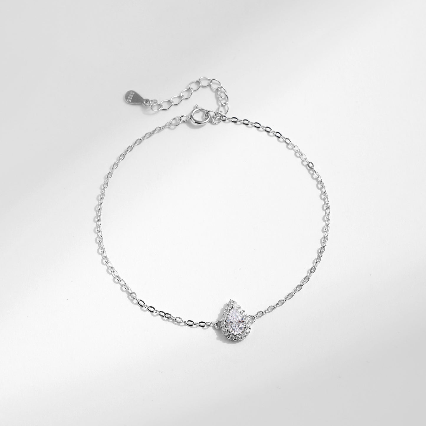 Elegant Zircon Drop Bracelet with Sterling Silver and Luxury Design