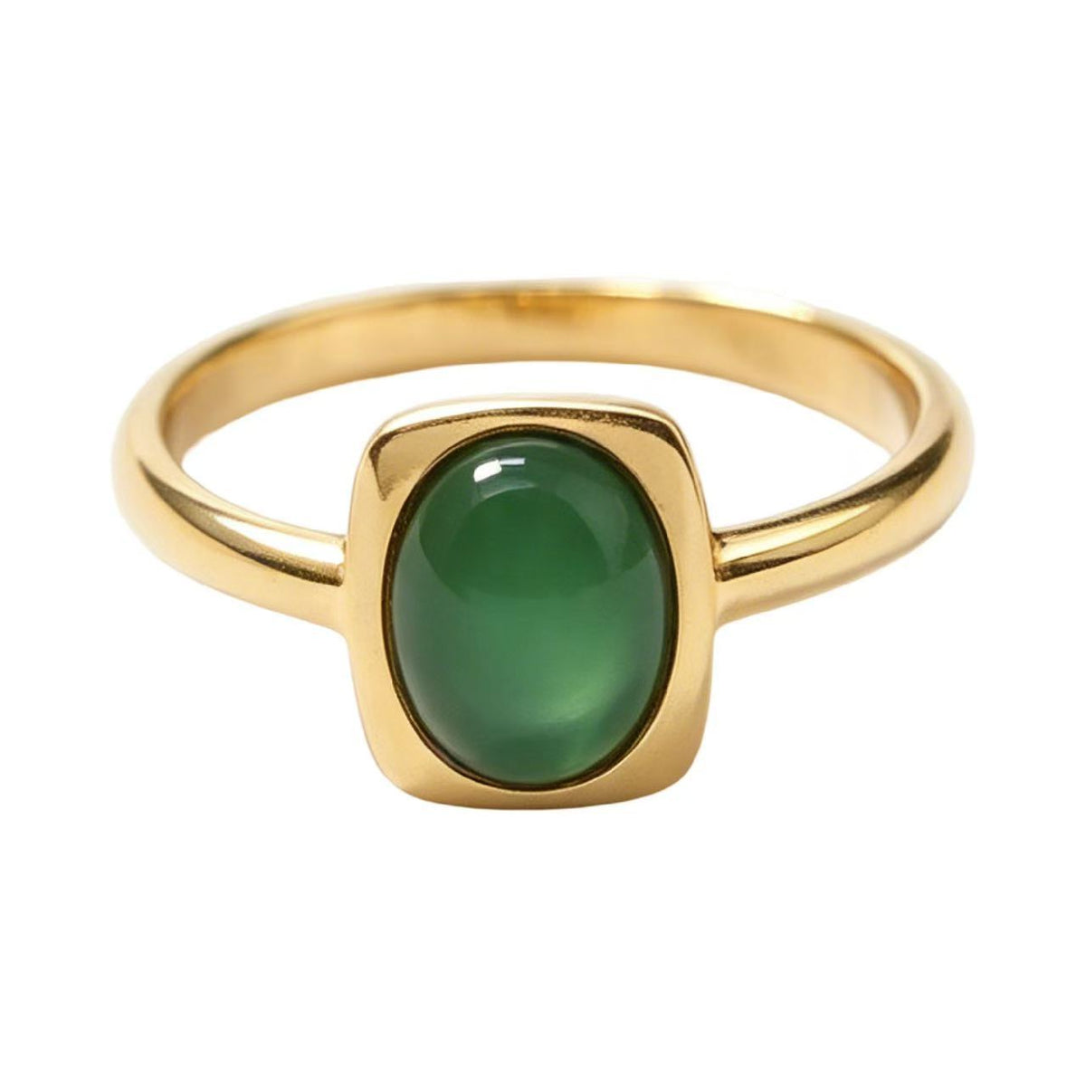 Colored Stone Titanium Steel Ring