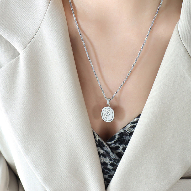 French Style Unisex Rose Gold Plated Fried Dough Twists Necklace