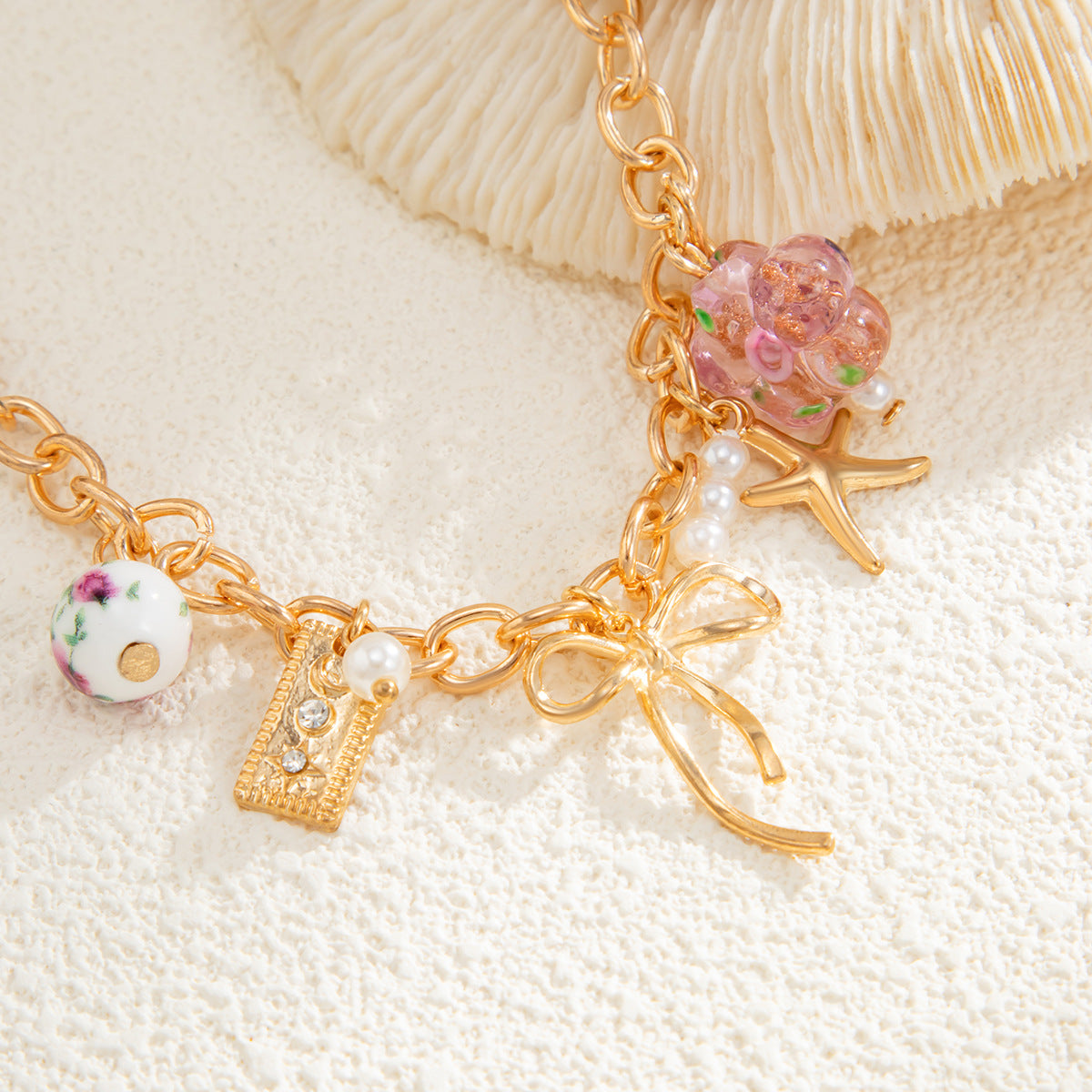 Heart, Star, Butterfly & Bow Charm Necklace
