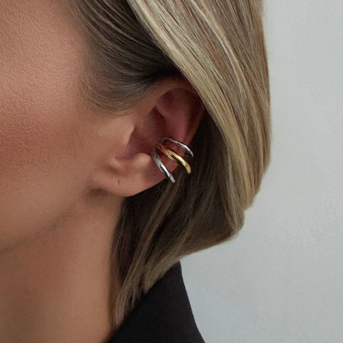 Planderful Vienna Verve Clip On Earrings Non Piercing Light Sensitive Geometric Ring Statement For Fashion Fans