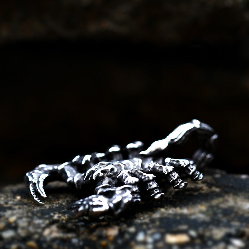 Bold Scorpio Titanium Steel Pendant for Men – Personalized Retro Jewelry
