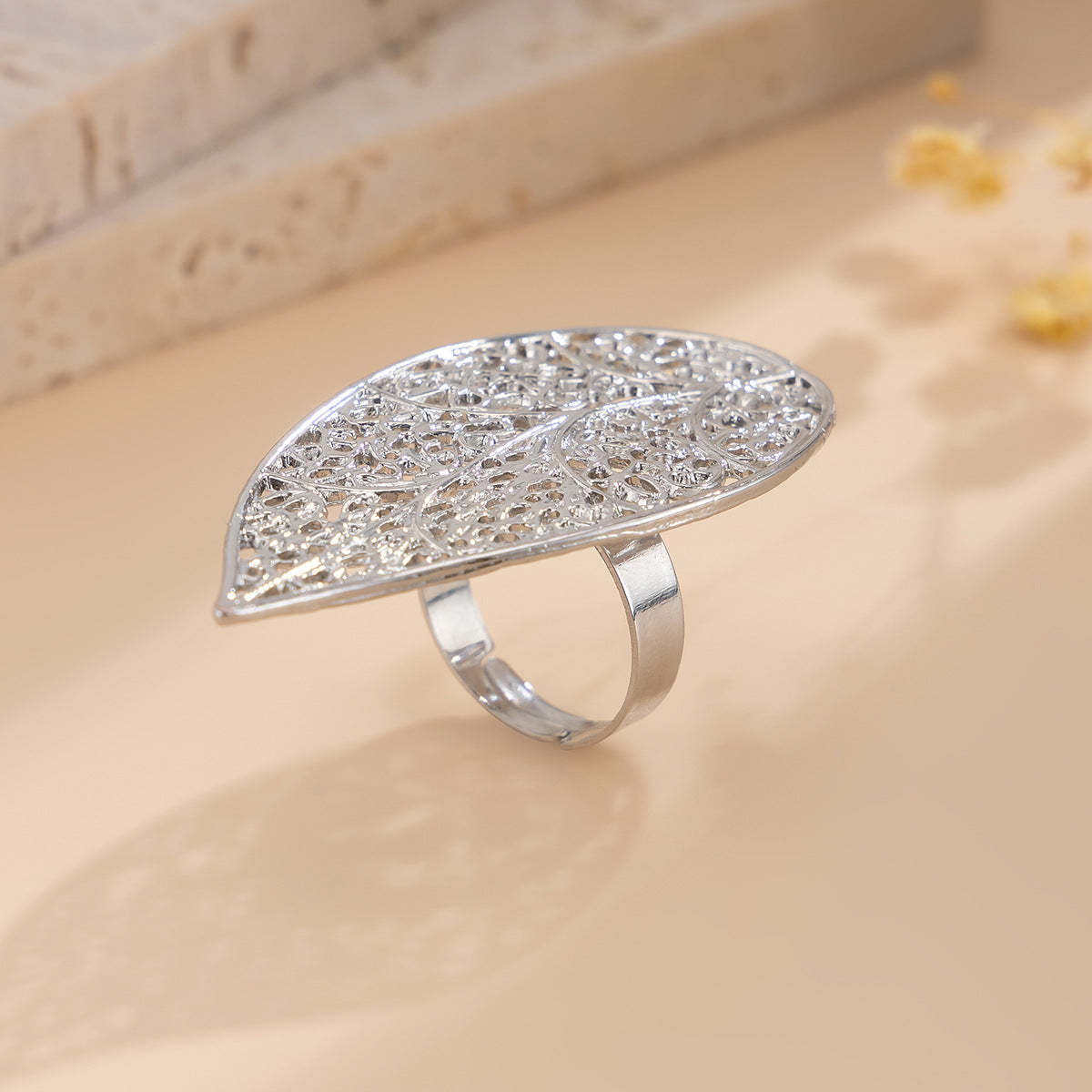 Planderful Vienna Verve Imitation Pearl Ring Open Wind Fold Metal Ring For Trendy Women And Gift Seekers