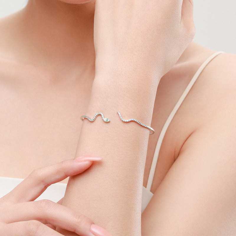 925 Sterling Silver Snake Star Earrings