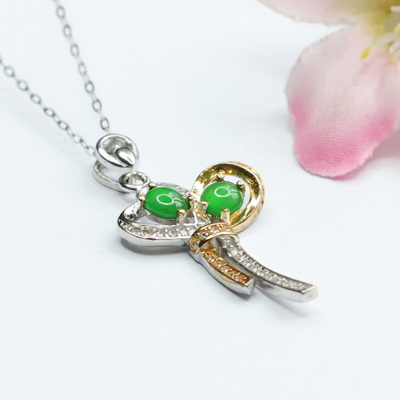 Icy Green Jadeite Silver Pendant — No Chain