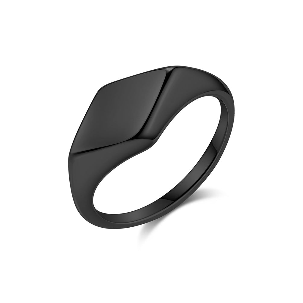 Planderful Rhombus Geometry Ring For Women And Unisex Minimalist Steel Jewelry With Modern Bold Design