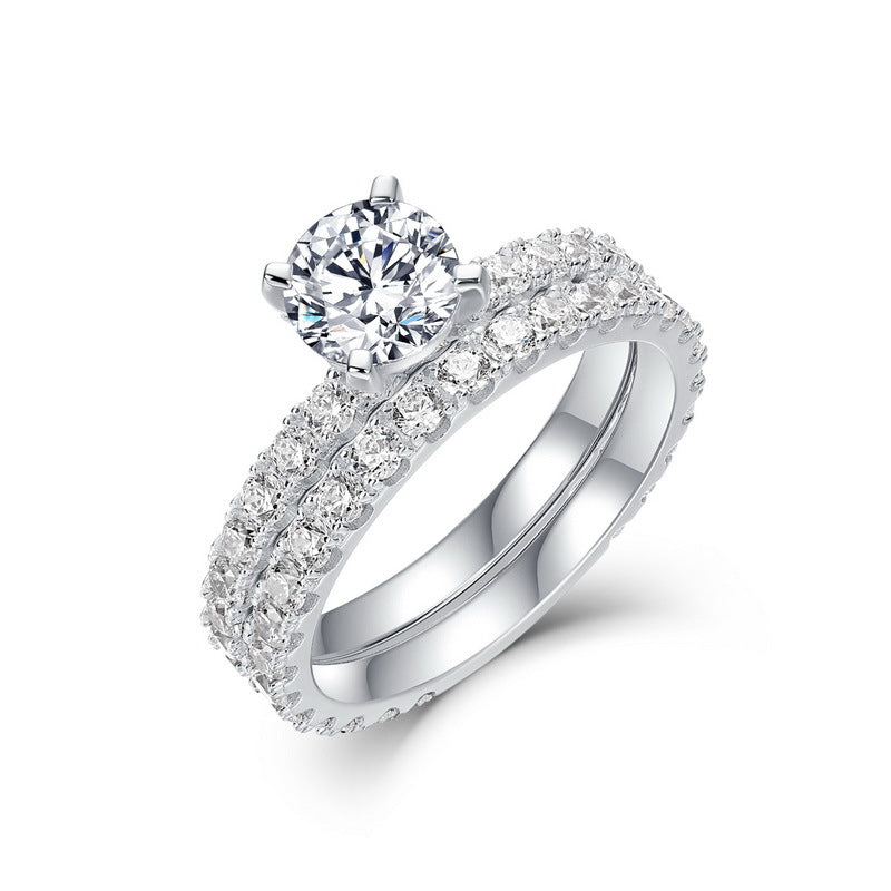 Planderful Classic Moissanite Sterling Silver Ring – 6.5 × 6.5 mm, 1 ct – Style 10