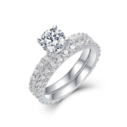 Planderful Classic Moissanite Sterling Silver Ring – 6.5 × 6.5 mm, 1 ct – Style 10