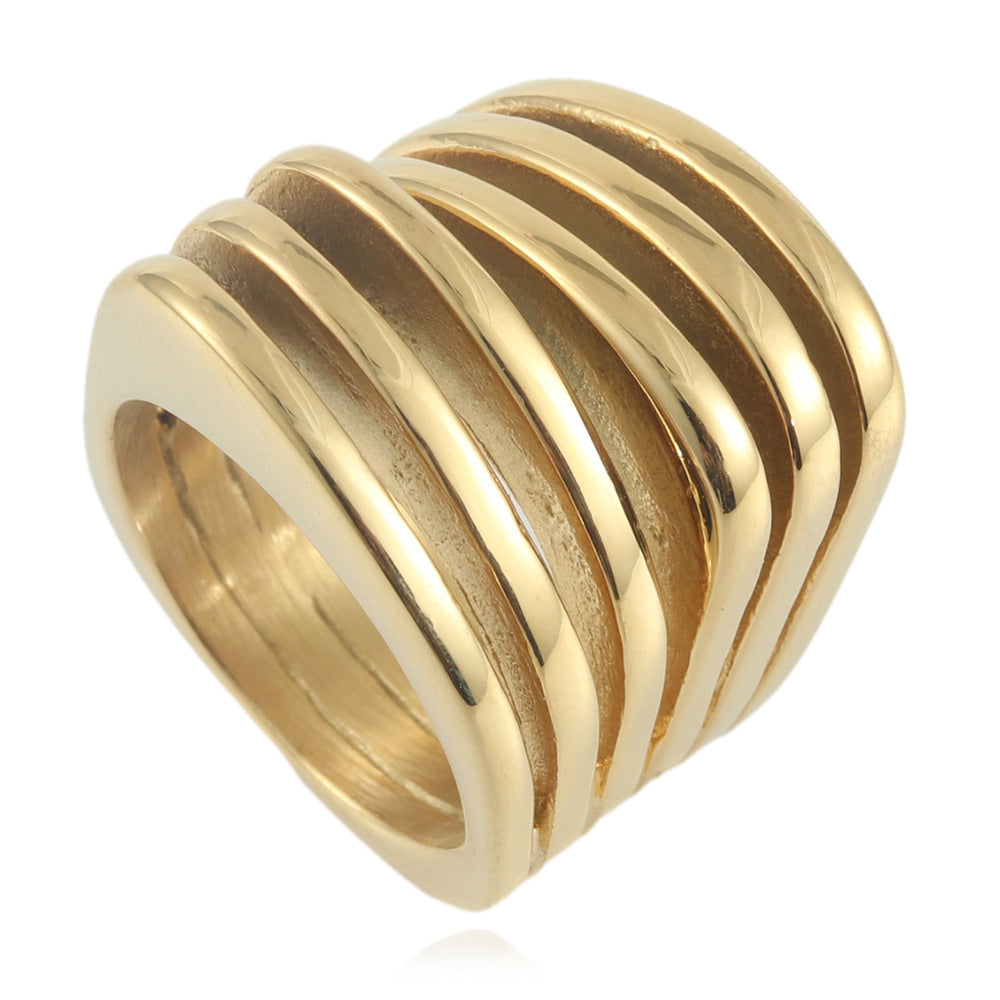 Unisex Multi-Layer Titanium Steel Fashion Rings for Trendy Men and Women