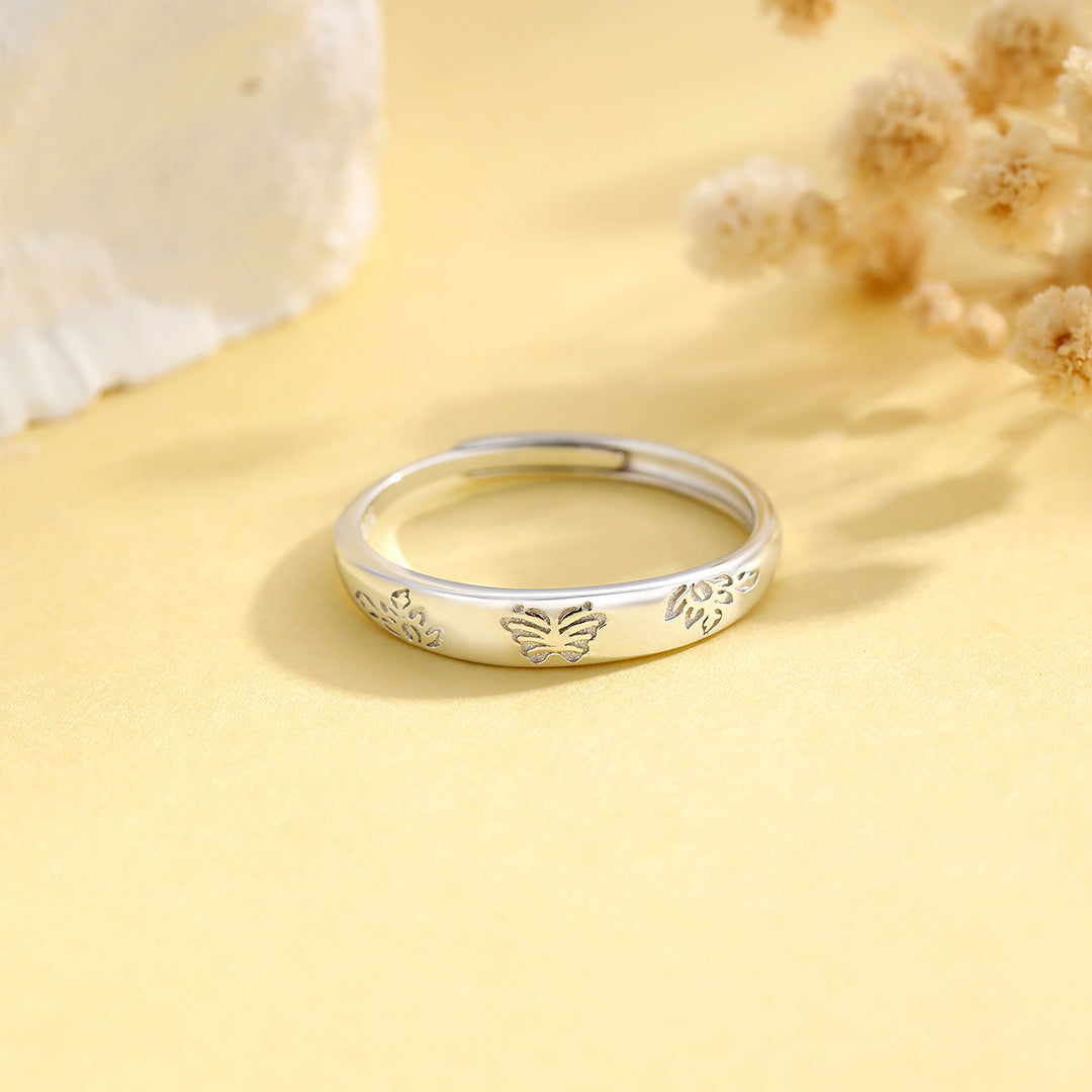 Planderful Sterling Silver Butterfly Ring For Women Adjustable Open Tail Design Elegant Gift