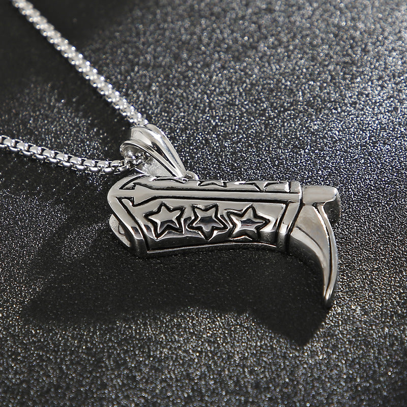 Star Pattern Boots Titanium Steel Men's Pendant - Planderful Collection's Everyday Genie