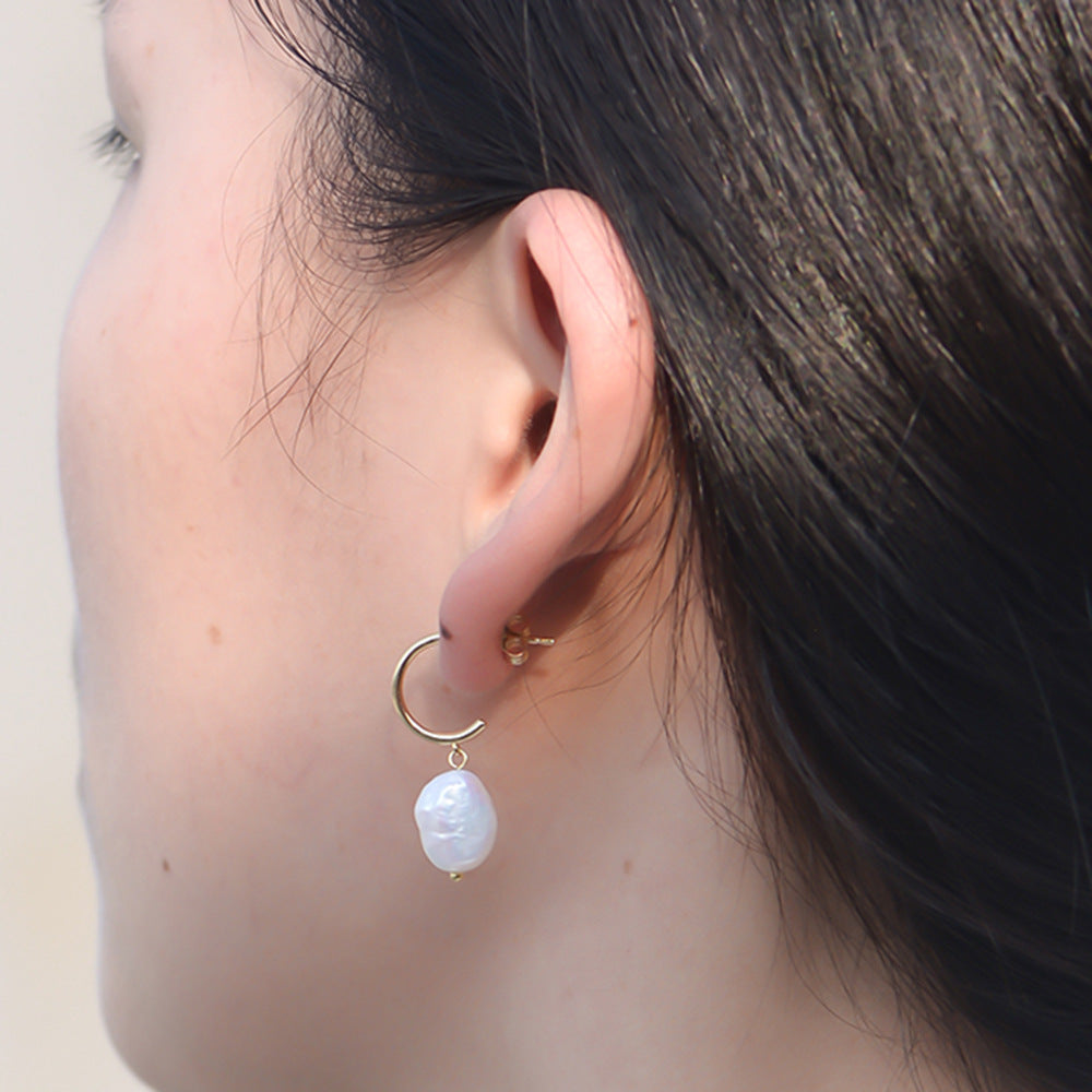 Planderful S925 Sterling Silver Irregular Freshwater Pearl Pendant Earrings For Women Elegant Baroque Pearl Jewelry