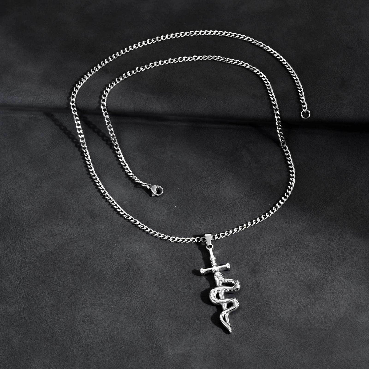 Cross & Snake Pendant — With or Without Chain