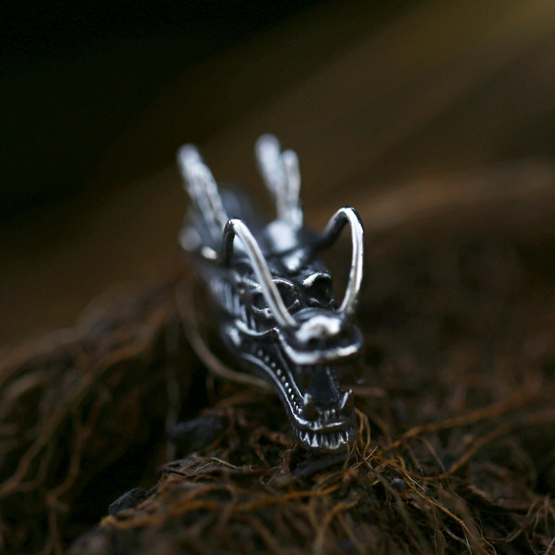 Titanium Steel Animal Pendant for Men - Retro Stainless Steel Faucet Design, Wholesale European and American Style