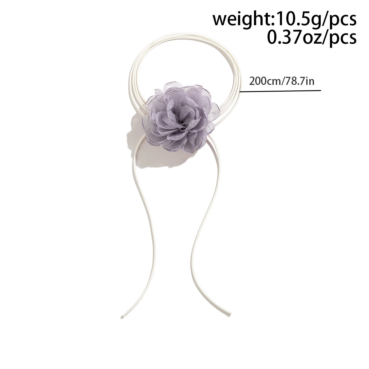 Exquisite Handmade Mesh Flower Choker Necklace with Custom Ribbon Closure, Large Blossom, High-Quality Imported Jewelry