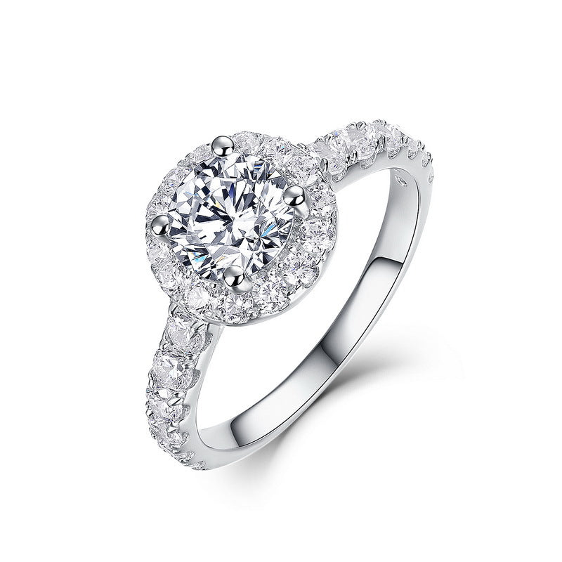 Planderful Six-Prong Moissanite Sterling Silver Ring – 6.5 × 6.5 mm, 1 ct