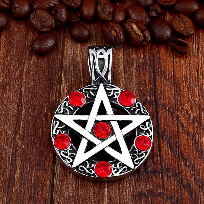 Wholesale Retro Men's Pendant Jewelry - Gothic Hexagram Design in Titanium Steel