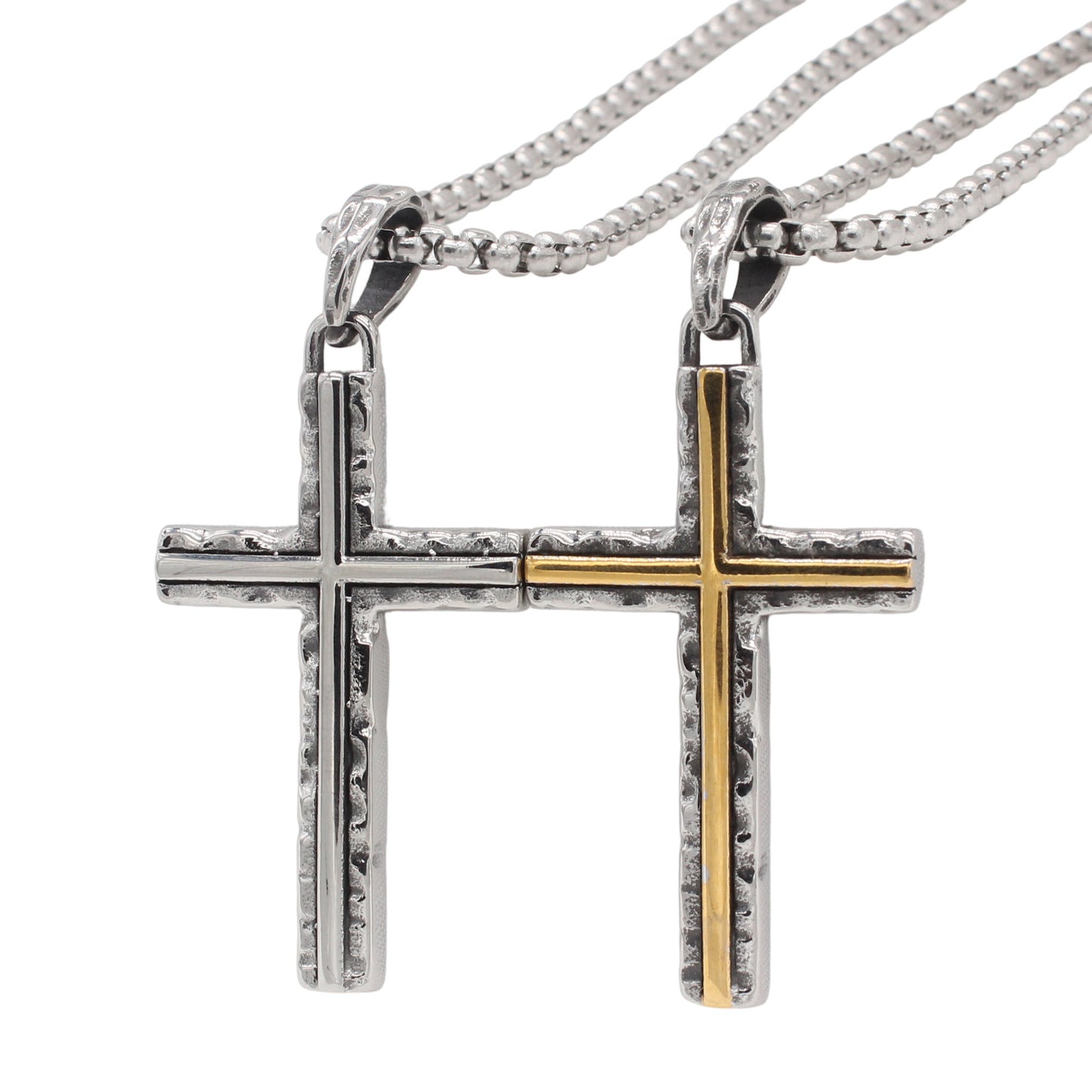 Planderful Everyday Genie – European and American Retro Cross Men's Titanium Steel Pendant Necklace for Men